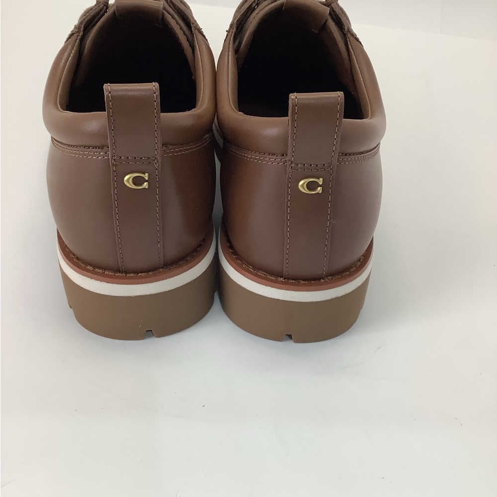 NEW Coach Men's Banks Saddle‎ Brown Leather Boots SIZE 10 - Picture 5 of 7